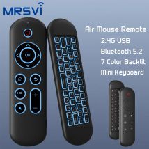 Replacement Remote Control M5 with 2.4G 7 Color Backlit Wireless Air Mouse Keyboard for Android TV Box,Windows