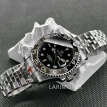 40mm GMT men's diving mechanical watch NH34 DG3804 movement Sapphire glass ceramic bezel green red blue GMT letters black dial
