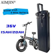 Neue 36-V-Lithiumbatterie, Silberfisch, 36 V, 15 Ah/20 Ah, geeignet für 250–1000 W, universelle große Kapazität, große Reichweite
