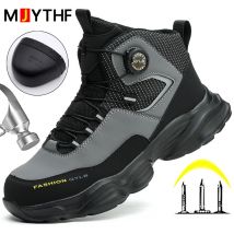 Bottone rotante Scarpe antinfortunistiche Stivali da uomo Scarpe da ginnastica da lavoro Scarpe da uomo con punta in acciaio Stivali protettivi Scarpe indistruttibili a prova di foratura