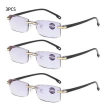 3PCS Mode Ultraleicht Randlose Lesebrille Frauen Männer Business Anti-Blu-Ray Computer Presbyopie Reader + 1,0 bis + 4,0