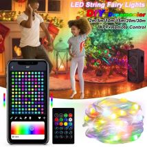 RGBIC LED-Lichterkette, intelligente Bluetooth-App-Steuerung, DIY-String, Hochzeit, Weihnachten, Lichterkette, Girlande, Zuhause, Party, Dekoration, Girlande