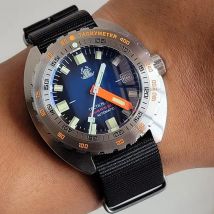 Tactical Frog Sub 300T Herren-Taucheruhr, blaues Zifferblatt, Saphirglas, NH35-Automatikwerk, 200 m wasserdicht, leuchtend