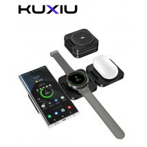 Stazione di ricarica Wireless 3 in 1 per Samsung Galaxy S24 Ultra S23 S22 Note 20 Z Fold Flip 6 5, Galaxy Watch Ultra 7 6 5, Buds