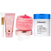 Collagen Jelly Facial Mask Overnight Hydrating Toner Cotton Pads Firming Moisturizing Wrapping Peel Off Cream Skincare Kit