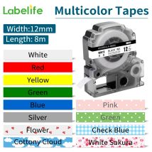 Labelife SS12KW LC-4WBN 12mm Kompatibel für EPSON Label Band für Label Drucker LW-300 LW-400 LW-600P LW-700 ST12KW SC12KZ SM12ZW