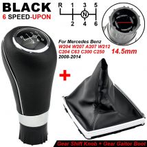 Autoteile 5/6 Gang Schaltknauf mit PU-Ledermanschette für Mercedes Benz W204 C204 C63 C300 C250 W207 A207 W212 2007–2013