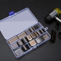 WUTA Sharp Hollow Punch Cutter Tool, Stampo per punzonatura della pelle, Strumento manuale per l'artigianato della pelle Puncher 26/39/52/55 Kit