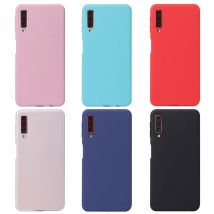 Dla Samsung Galaxy A7 2018 Etui Bumper Soft Matte Silicone Coque Dla Back Cover Samsung A7 2018 A750 A750F Etui