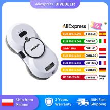 DIVEDEER Robot de limpieza de ventanas Gran pulverización de succión Aspiradora eléctrica anticaída con control remoto