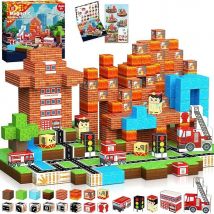 Magnetische Blöcke – Building City Firefighter Magnet World Set, STEM Kid Architectural Sensory Toys für Kinder, ideale Geburtstagsgeschenke