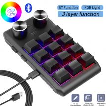 Teclado de programación Macro personalizado, periférico con Bluetooth, RGB, 12 teclas, minibotón para juegos, mecánico, Hotswap, Macropad