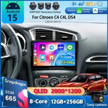 Android 15 Carplay DSP WIF+4G Car Radio GPS Multimedia Player For Citroen C4 C4L DS4 2013 2014 2015 2016 2017 Stereo 360 Camera