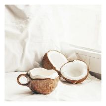 Hochwertige, handgepresste, unregelmäßige Keramikmarke, Kokosnusstasse, Kaffeetasse, Haferfrühstückswasserbecher im Retro-Stil