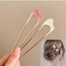 Emaille Haarnadel Metall U-förmige Haarnadeln Clips U Französisch Haarnadel Einfache Modische Haar Zubehör Für Frauen Brötchen Maker Geschenke