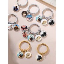 Family Couple Print Demand Photo Keychain Personalized Custom Gift For Women Men Mother Father Dad Kid Stainless Steel Key Ring