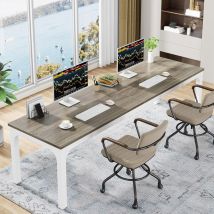 Scrivania per computer extra lunga da 78,7 pollici Scrivania per 2 persone, scrivania doppia lunga, supporto di lavoro per l'home office