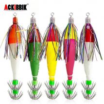 Ackibbik 1pc Leuchtende Horizontale Tintenfisch Jig Haken Doppel-schicht Regenschirm Haken Tintenfisch Lockt Tintenfisch Köder Meer Angeln Lockt