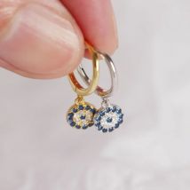 Clear Blue Zircon Hoop Earrings Evil Eye Ear Rings Fashion Turkish Jewelry Gifts for Women Pendientes 2025