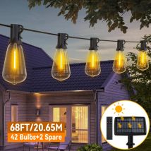 42 lampadine LED luci a stringa solare 21M lampada da patio impermeabile fata per la decorazione di feste all'aperto ghirlanda di vacanze lampade da giardino strumenti