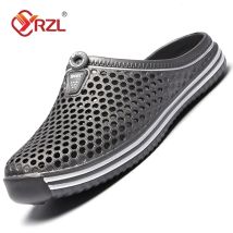 YRZL Männer Schuhe Strand Hausschuhe Unisex Aushöhlen Casual Frauen Strand Sandale Flip-Flops Schuhe Rutschfeste Größe 36-45 Herren Hausschuhe