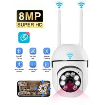 2.4G 8MP Cameras Wifi Color Night Surveillance IP Outdoor Humanoid Tracking 4.0X Zoom Home No Ad APP Light Alarm CCTV Camera