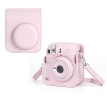 Weiche Schutzhülle aus PU-Leder für die Instax Mini 12-Kamera mit Schultergurt, Fujifilm-Film-Kamera-Reisetasche