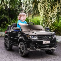 HOMCOM auto elettrica per bambini di 3-6 anni con 2 motori e telecomando 12V 110x68x52 cm nero