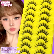 Groinneya nur halbe Wimpern falsche natürliche Wimpern weiche kreuz und quer gefälschte Wimpern längliche Augen schwanz Wimpern Verlängerung Make-up