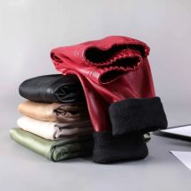 Kunstleder gedickt warme Kinder hose Bonbon farbe schlanke Kinder Mädchen Leggings für Herbst Winter