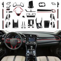 Para Honda Civic 10. a generación (2016 -2021), accesorios interiores, Panel de cambio de marchas de consola central de coche, pegatina embellecedora ABS de fibra de carbono