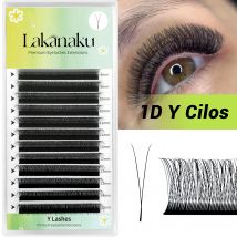 LAKANAKU 1D Y-Volumen-Wimpernverlängerungen Soft PBT 2D YY Wimpernvolumen Brasileiro Y Cilia und brasilianische Volumen-Cilios