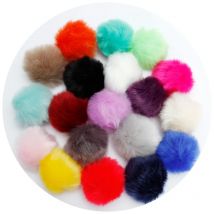 8cm Fake Faux Rabbit Fox Fur Pompom Ball Pom for Car Keychain Keyring Women bag Pendant DIY wholesale A