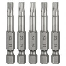 Punta per cacciavite a testa Torx T5-T50 1/4" codolo esagonale 50mm punta magnetica senza foro punte a prova di manomissione 6 punti Star S2 punte per cacciavite