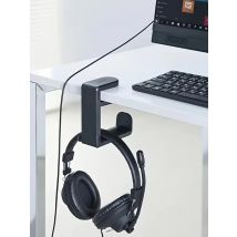 Headset Hook Bracket 360 Rotating Folding PC Gamepad Bracket Clamp-on Desktop Cable Storage Clip for Headphone Controller