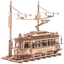 ROBOTIME Rokr Puzzle 3D in Legno Veicolo A Aria/Drive Tram Kit Ingranaggi - Giocattolo di Ingegneria Fai da Te Decorazione Estetica per Scrivania per Adolescenti e Adulti