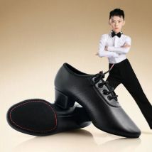 Scarpe da ballo latino da uomo Ragazzi Scarpe da ballo nere con tacco basso Scarpe da ballo da sala Tango Salsa Rumba Scarpe jazz moderne
