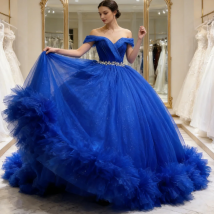 Maßgeschneiderte königsblaue Quinceanera-Kleider für 15-jährige Mädchen, Schleife, Rüschen, Ballkleid, Damen, Abschlussball, besondere Anlässe, Party, 14 26, Neu