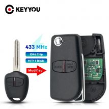 KEYYOU 2/3 Buttons 433MHz Car Remote Key ID46 Modified For Mitsubishi Lancer Outlander Pajero MIT11/ MIT11R Blade Repalcement