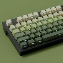 135-Tasten-Tastenkappen mit Kirschprofil, grüne Traube, seitlicher Druck, durchscheinende Tastenkappen, Double Shot PBT-Tastenkappe für MX Switch Gaming-Tastatur