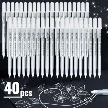 White Highlighter Gel Pens, Perfect for Artists, Comic Drawers, and Creative Projects on Black Surfaces, For Professional Use