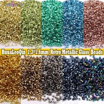 1000 Stück 1,6 mm metallische Glasperlen 11/0 lose Abstandsperlen für Handarbeiten, Schmuckherstellung, DIY-Charms, handgefertigtes Nähen