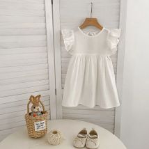 Baby Mädchen Fliegen Sleeve Sommer Kinder Kleidung Kleid Grid Kleid Neue Kinder Baby Mädchen Süße Nette Prinzessin Kinder Kleidung Kleid