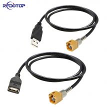 USB-Stecker/Buchse auf 4-poligem HSD-Code-K-Stecker, gerader Stecker, LVDS-Kabel, Auto-Kopfeinheit, Steuerbildschirm, RCC-NAC-Kabel, HSD auf USB
