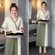 Profession elle Stil Uniform Frau ästhetische Schönheit Salon Spa Hotel Kellner ästhetische Schreibtisch Massage Nagel Kosmetikerin Café Arbeits kleidung