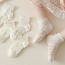 5 paare/los Sommer weiche Baumwolle Mädchen Socken atmungsaktive Kinder kurze Söckchen Kinder Spitze Prinzessin Mesh Rüschen Lolita Socken