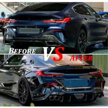 Magickit Rear Bumper Diffuser Lip for BMW 8 Series G16 Gran Coupe 840i M850i M-Sport 2018 2019 2020 2021 2022 2023 Gloss Black
