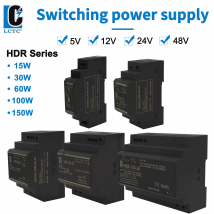 Alimentatore switching Alimentatore su guida DIN 5V/12V/24V/48V CA a CC HDR-15/30/60/100/150W Alimentatore switching CC LED