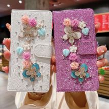 Bling Crystal Diamond Strass Wallet Case für IPhone 14 Pro Max 13 12 11 Xr Xs X 7 8 Plus Se 2022 Karten Solt Glitter Cover