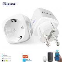 GIRIER Tuya Smart WiFi Power Stecker EU 16A mit Power Monitor Funktion Smart Home Drahtlose Steckdose Unterstützung Alexa Google Hause
